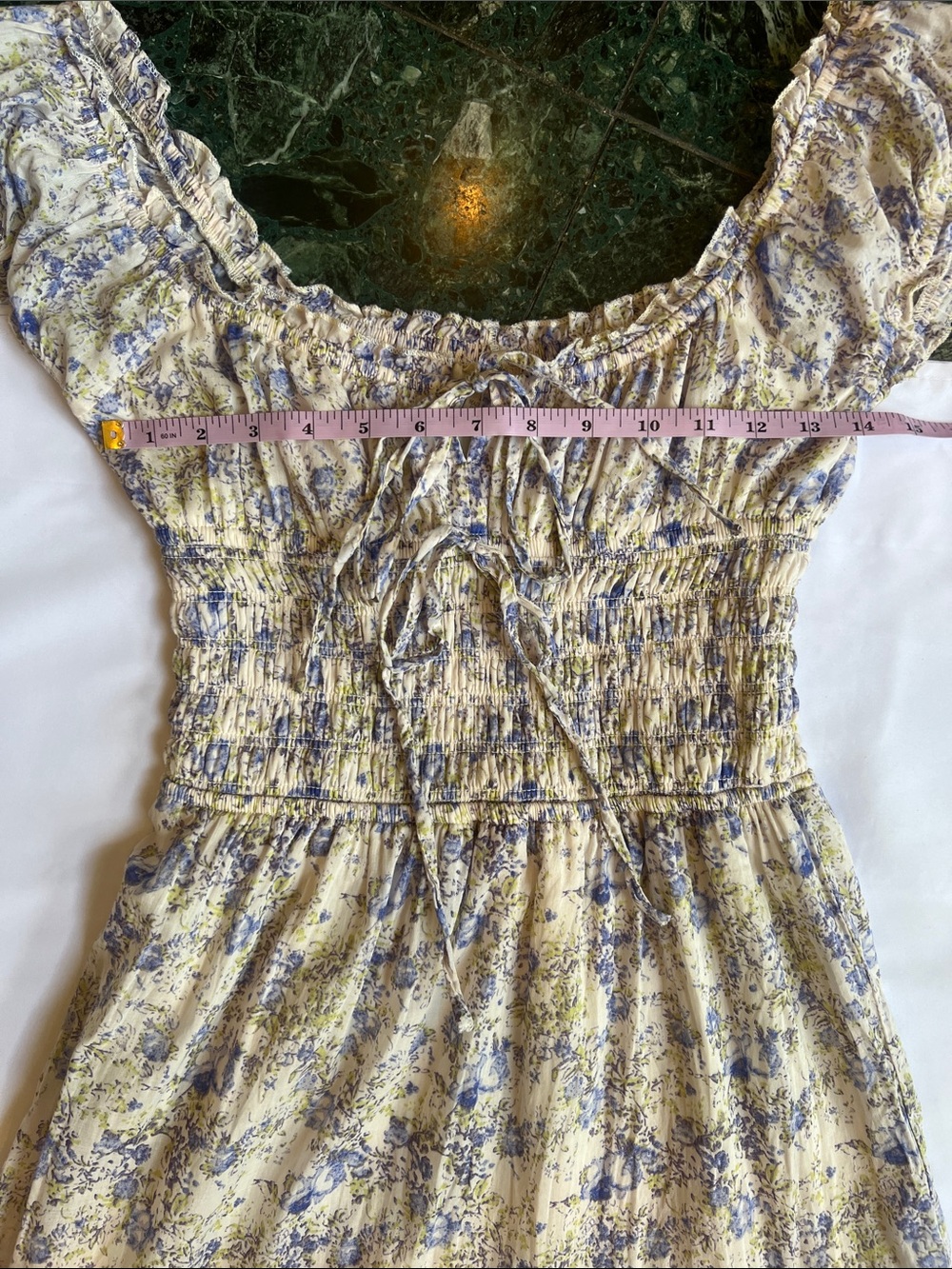 Floral Smocked Tiered Maxi Dress Sz S Prairie Boho Beach Cowgirl Romantic - Picture 3 of 10